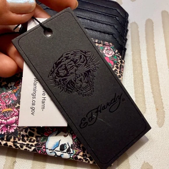 Ed Hardy leopard print card holder wallet new with tags - Picture 3 of 5